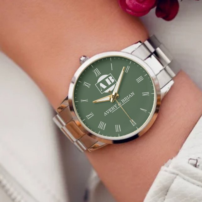 Elegant Personalized Couple Monogram  Watch (Creator Uploaded)