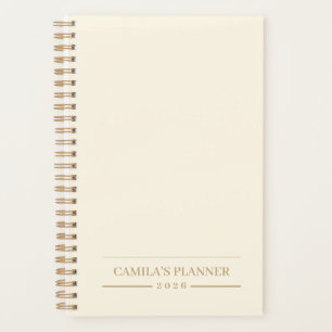 Elegant Personalized Design   Minimalist Ivory  Planner