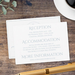 Elegant Personalized Gray White Wedding  Enclosure Card