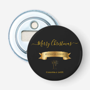 Elegant Personalized Merry Christmas Bottle Opener