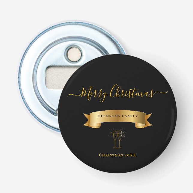 Elegant Personalized Merry Christmas Bottle Opener (Front)