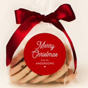 Elegant Personalized Merry Christmas Gift Labels