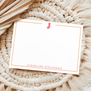 Elegant Personalized Monogram 3D Letter J Initial  Card