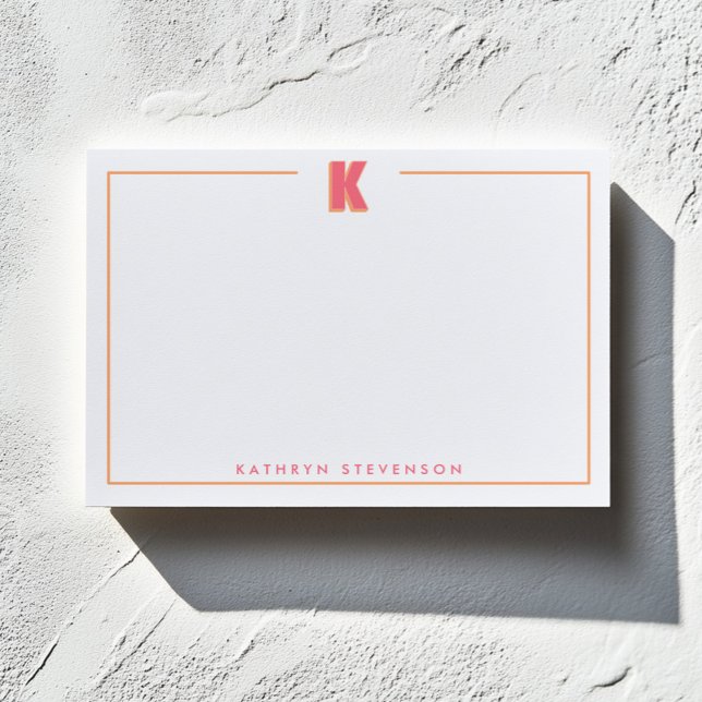 Elegant Personalized Monogram 3D Letter K Initial  Post-it Notes (Creator Uploaded)