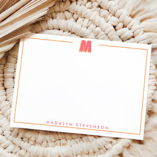 Elegant Personalized Monogram 3D Letter M Initial Card