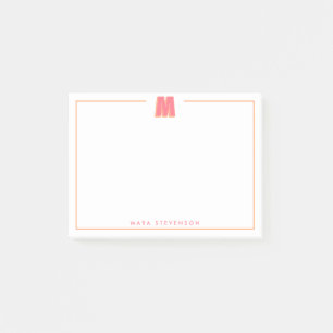 Elegant Personalized Monogram 3D Letter M Initial  Post-it Notes