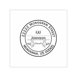 Elegant Personalized Monogram Name Address Stamp