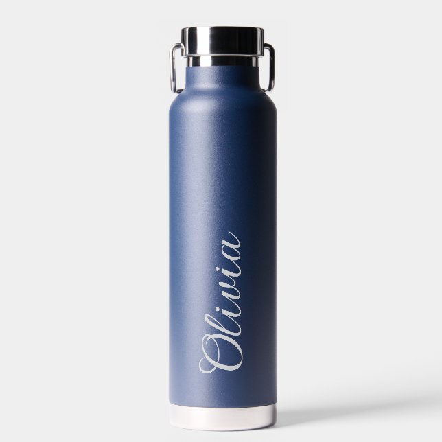 Elegant Personalized Name Script Water Bottle (Front)