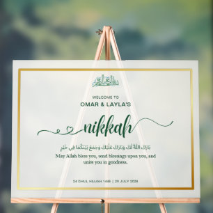 Elegant Personalized Nikkah Welcome - Acrylic Sign