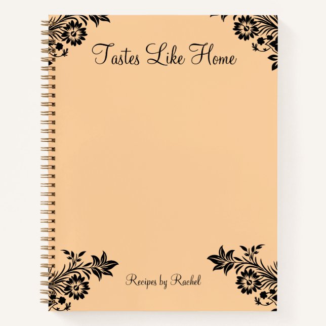 Elegant Personalized Recipe Spiral Notebook (Front)