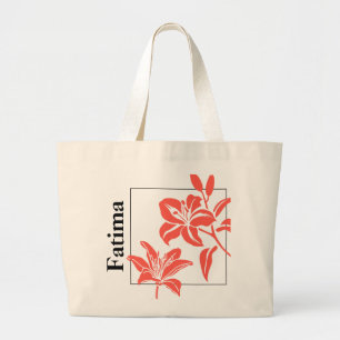 Elegant Personalized Tiger Lilly Tote Bag