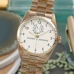 Elegant Personalized Wedding Couple Names Watch