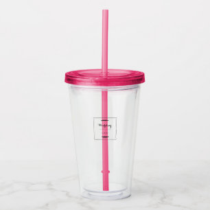 Elegant Personalized Wedding Custom Modern Gift Acrylic Tumbler