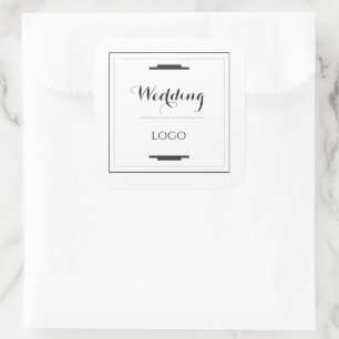Elegant Personalized Wedding Custom Modern Gift Square Sticker