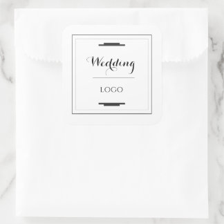 Elegant Personalized Wedding  Custom Modern Gift Square Sticker