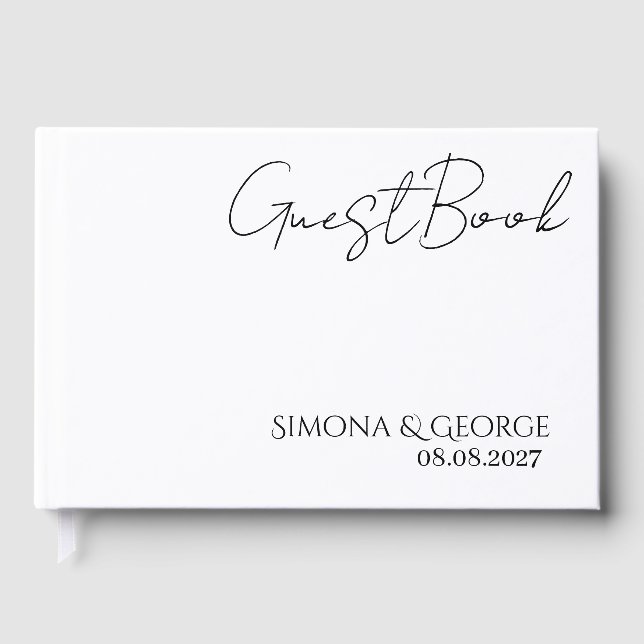 Elegant Personalized Wedding Guest Book (Front)