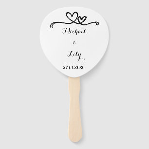 Elegant Personalized White wedding Hand Fan