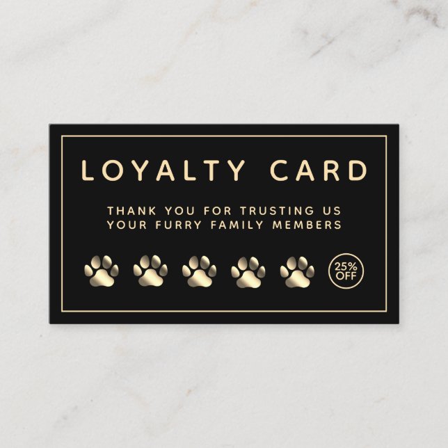 Elegant pet business loyalty card  (Front)