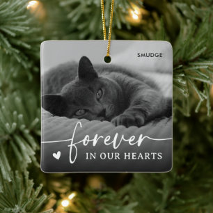 Elegant Pet Cat Photo Keepsake Memorial Ceramic Ornament