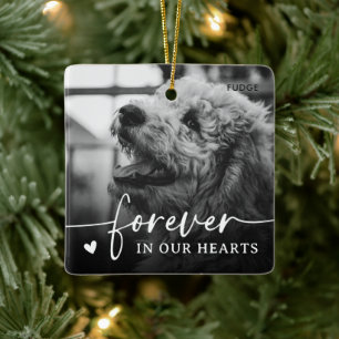Elegant Pet Dog Photo Keepsake Memorial Ceramic Ornament