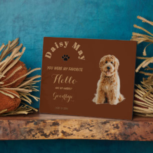 Elegant Pet Memorial Photo Tribute Sympathy Quote Plaque
