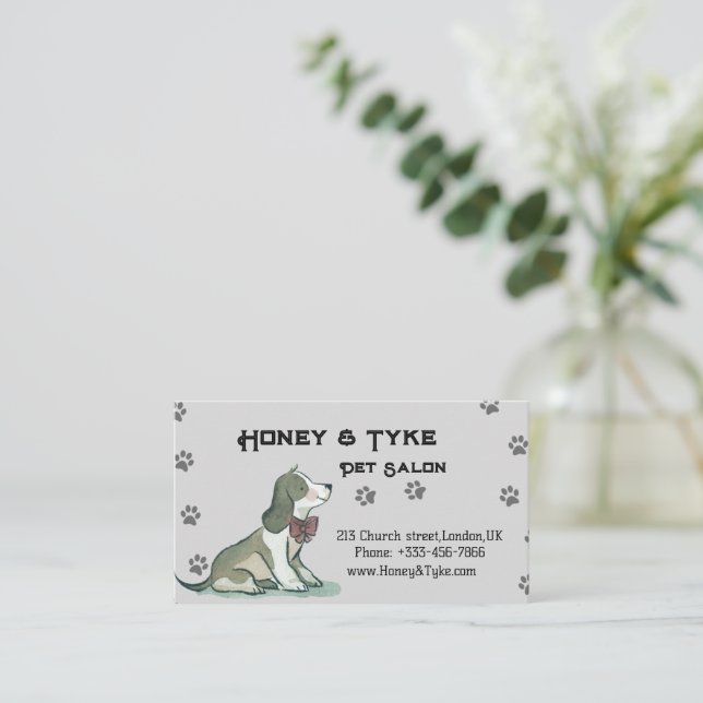 Elegant Pet Salon Appointment  Card (Standing Front)