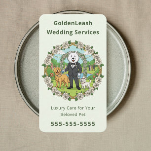 Elegant Pet Wedding Sitter Wedding Dog Handler Business Card