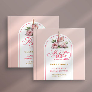 Elegant petals and prosecco blush gold guest book