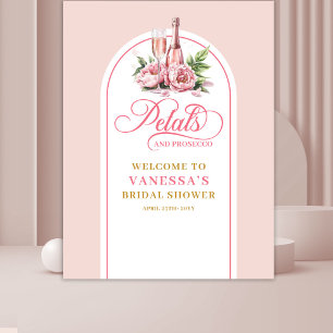 Elegant petals and prosecco bridal shower banner tapestry