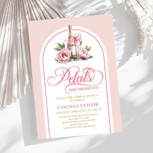 Elegant petals and prosecco invite custom name