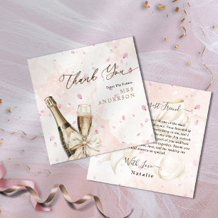 Elegant Petals Bubbly Bridal Shower Thank You Card
