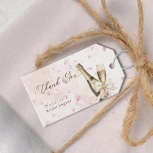 Elegant Petals Bubbly Bridal Shower Thank You Card Gift Tags