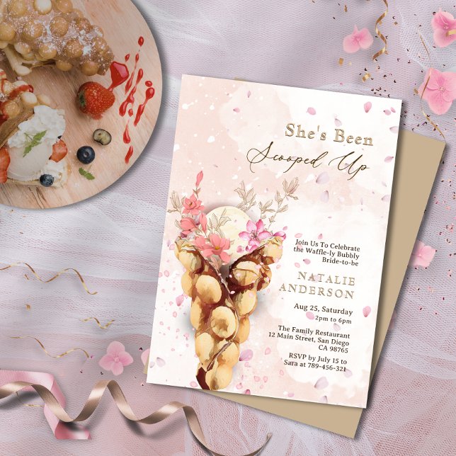 Elegant Petals She's Been Scooped Up Bridal Shower Invitation (Elegant Petals She's Been Scooped Up Bridal Shower Invitation)