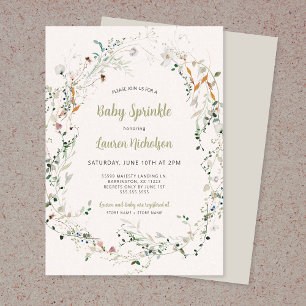 Elegant Petite Wildflower baby sprinkle Invitation