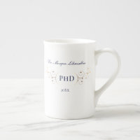 Elegant PhD Blue Gold Graduation