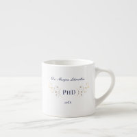 Elegant PhD Blue Gold Graduation