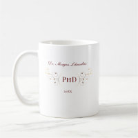 Elegant PhD Burgundy Gold Graduation
