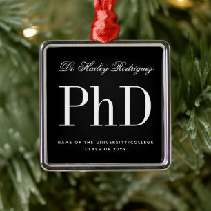 Elegant PhD Doctor of Philosophy Graduation Metal Tree Decoration