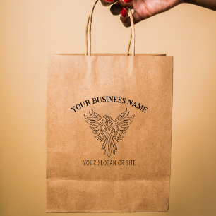 Elegant Phoenix, Custom Business, Large Rubber Stamp