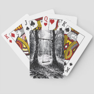 Elegant phone case with natural landscapes playing cards