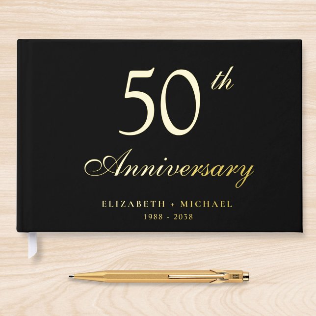 Elegant Photo 50th Wedding Anniversary Guest Book (Creator Uploaded)