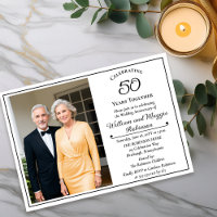 Elegant Photo 50th Wedding Anniversary Party