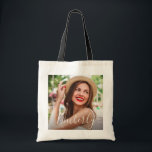elegant photo and script tote bag<br><div class="desc">modern custom design with an image and a personalised name.</div>
