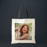 elegant photo and script tote bag<br><div class="desc">modern custom design with an image and a personalised name.</div>