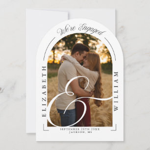 Elegant Photo Arch Calligraphy Engagement Party Invitation