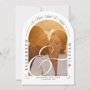 Elegant Photo Arch Calligraphy Wedding Invitation