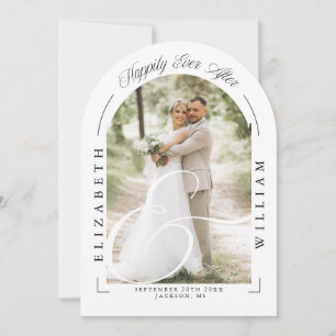 Elegant Photo Arch Calligraphy Wedding Reception Invitation