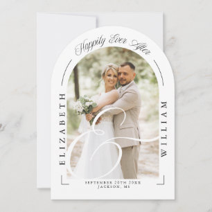 Elegant Photo Arch Calligraphy Wedding Reception Invitation