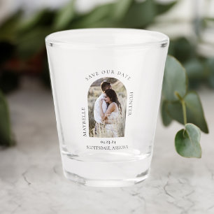 Elegant Photo Arch Frame Save The Date Shot Glass