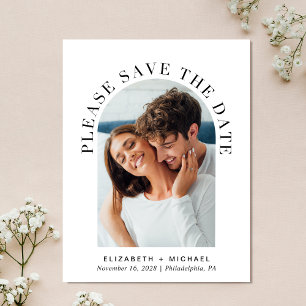 Elegant Photo Arch Save The Date Announcement Postcard